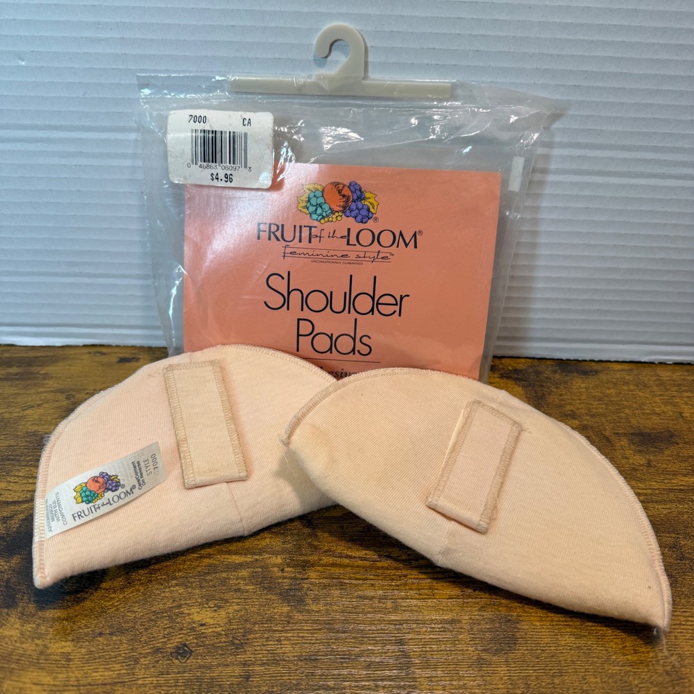 Vtg 1992 Fruit of the Loom Shoulder Pads Hook‎ Loop Attachment Prop 80s Costume